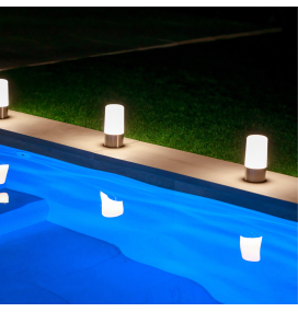 Lámpara led Newgarden Maia batería recargable gris espacial