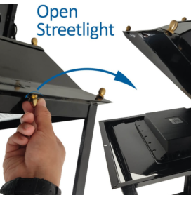 Cabeza de farola led solar Villa 300W CCT con sensor negra