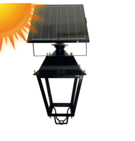 Cabeza de farola led solar Villa 300W CCT con sensor negra