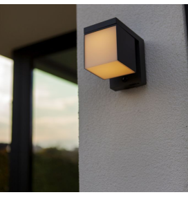 Aplique led solar y eléctrico Lutec Prima 9,5W con sensor de movimiento