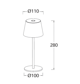 Lámpara de mesa led Lutec Roble con batería recargable negra