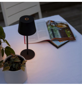 Lámpara de mesa led Lutec Roble con batería recargable negra