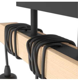 Lámpara colgante de techo Eglo Townshend negra y madera