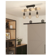 Lámpara colgante de techo Eglo Townshend negra y madera