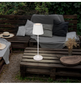 Lámpara de mesa led Eglo Cabozo con batería recargable blanca