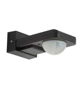 Sensor de movimiento por infrarrojos ajustable IP65 negro