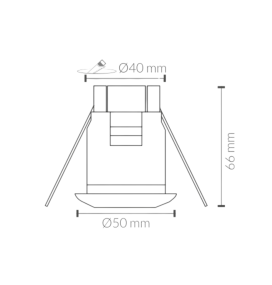 Sensor de movimiento mini para empotrar en techo negro