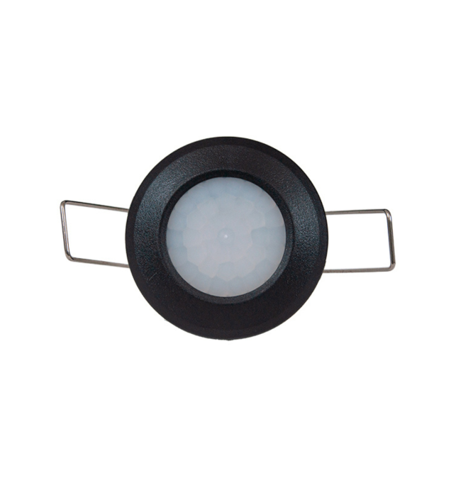 Sensor de movimiento mini para empotrar en techo negro