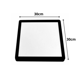 Plafón led cuadrado superficie 24W CCT negro 30x30cm