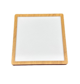 Plafón led cuadrado superficie 24W CCT madera 30x30cm