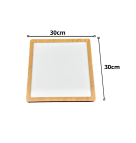 Plafón led cuadrado superficie 24W CCT madera 30x30cm