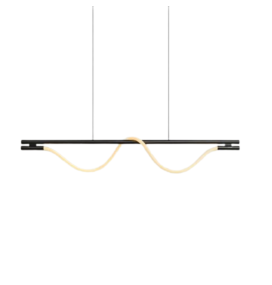 Lámpara led colgante Neón negra 22W 3000K 120cm