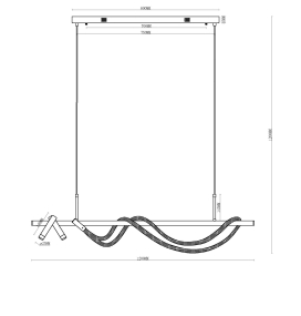 Lámpara led colgante Neón negra 32W 3000K 120cm