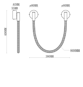 Aplique de pared led Neón 7W 3000K 38cm
