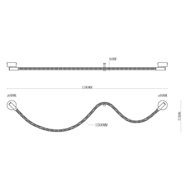 Aplique de pared led Neón 13W 3000K 150cm