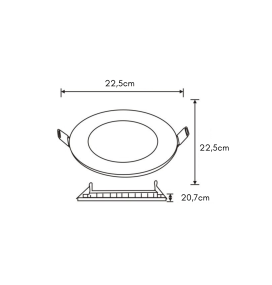 Downlight led redondo empotrar 18W níquel satinado (3000K, 4000K y 6000K)
