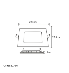 Downlight led cuadrado empotrar 18W níquel satinado (3000K, 4000K y 6000K)