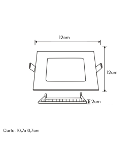 Downlight led cuadrado empotrar 6W níquel satinado (3000K, 4000K y 6000K)