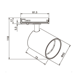 Foco de carril led COB monofásico blanco 10W