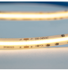 Bobina de tira led COB 220V 14W/m 1290Lm/m CRI90 IP66 50M ancho 10mm corte 5cm