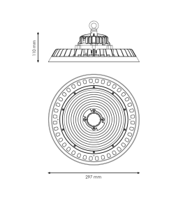 Campana led industrial Ufo 100W driver Philips negra 4000K
