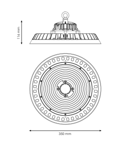 Campana led industrial Ufo 150W driver Philips negra 5000K