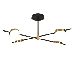 Lámpara led de techo Mantra Cuba 32W 3000K negra y dorada