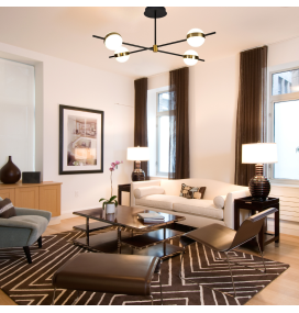 Lámpara led de techo Mantra Cuba 32W 3000K negra y dorada