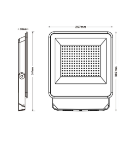 Foco proyector led 100W CCT negro Chip Lumileds