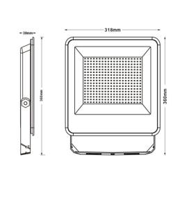 Foco proyector led 200W CCT negro Chip Lumileds