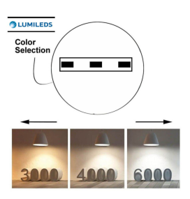 Downlight + Plafón LED redondo ajustable 18W CCT blanco