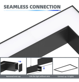 Lámpara lineal led colgante Polaris 120m 40W CCT negro