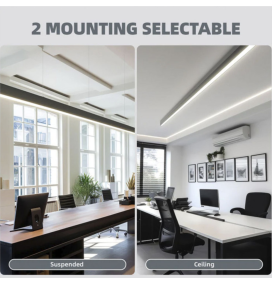 Lámpara lineal led colgante Polaris 120m 40W CCT negro