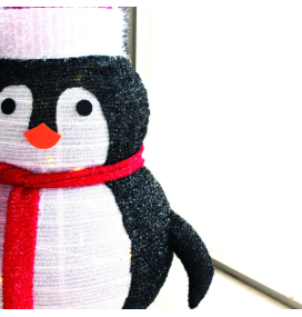 Pingüino plegable con 8 funciones de luz cálida 60cm