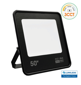 Foco proyector led 50W CCT negro Chip Lumileds
