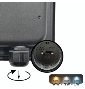 Foco proyector led 50W CCT negro Chip Lumileds