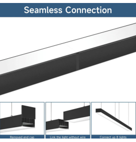 Lámpara lineal led colgante Polaris 150m 50W CCT negro