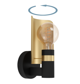 Aplique de pared Eglo Hayes negro y oro