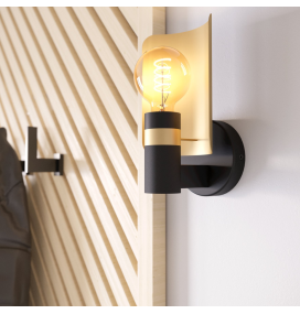 Aplique de pared Eglo Hayes negro y oro