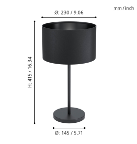 Lámpara de mesa Eglo Maserlo 1 negra