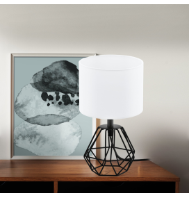 Lámpara de mesa Eglo Carlton 2 negra y blanca