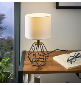 Lámpara de mesa Eglo Carlton 2 negra y blanca