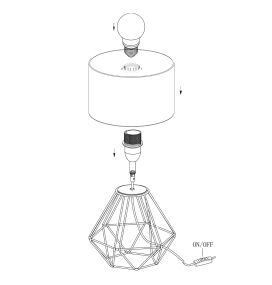 Lámpara de mesa Eglo Carlton 2 negra y blanca