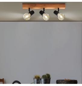 Lámpara de techo Eglo Townshend 3 madera y negra