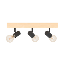 Lámpara de techo Eglo Townshend 3 madera y negra