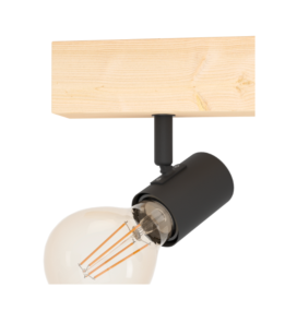 Lámpara de techo Eglo Townshend 3 madera y negra