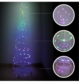 Árbol de navidad led 24 funciones de luz RGB con mando o APP 1,5M