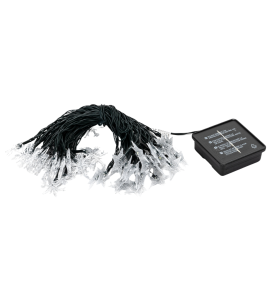 Luces de navidad exterior solar con estrellas y copos de nieve 10m fría