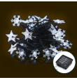 Luces de navidad exterior solar con estrellas y copos de nieve 10m fría