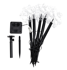 Luces de navidad exterior con forma de copo de nieve y pica para el suelo 1m fría